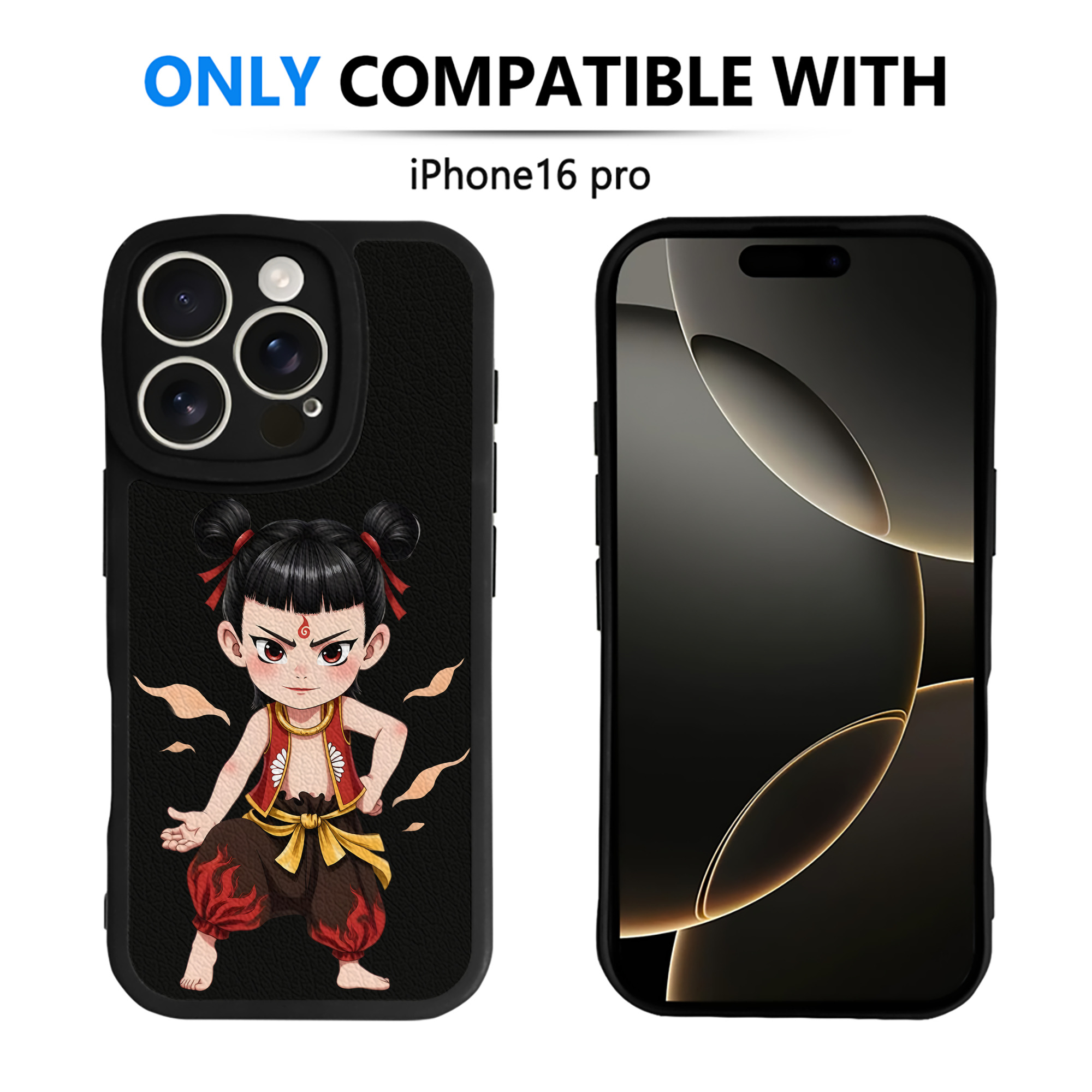 （画像用） Ne Zha 2 ナタ 魔童の大暴れ 【iPhone 16シリーズ対応】シリコンスマホケース（レザー調） 材質：シリコン